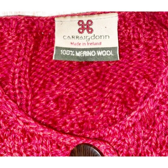 Carraigdonn Women's Cardigan 100% Merino Wool Medium - Picture 3 of 8